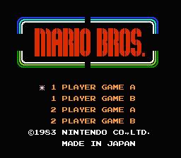 Mario Bros. title screenshot